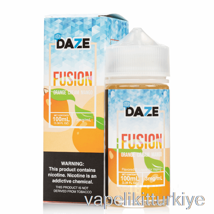 Vape Kalem Vape Mate Buzlu Portakal Kremalı Mango - 7 Daze Fusion - 100ml 3mg